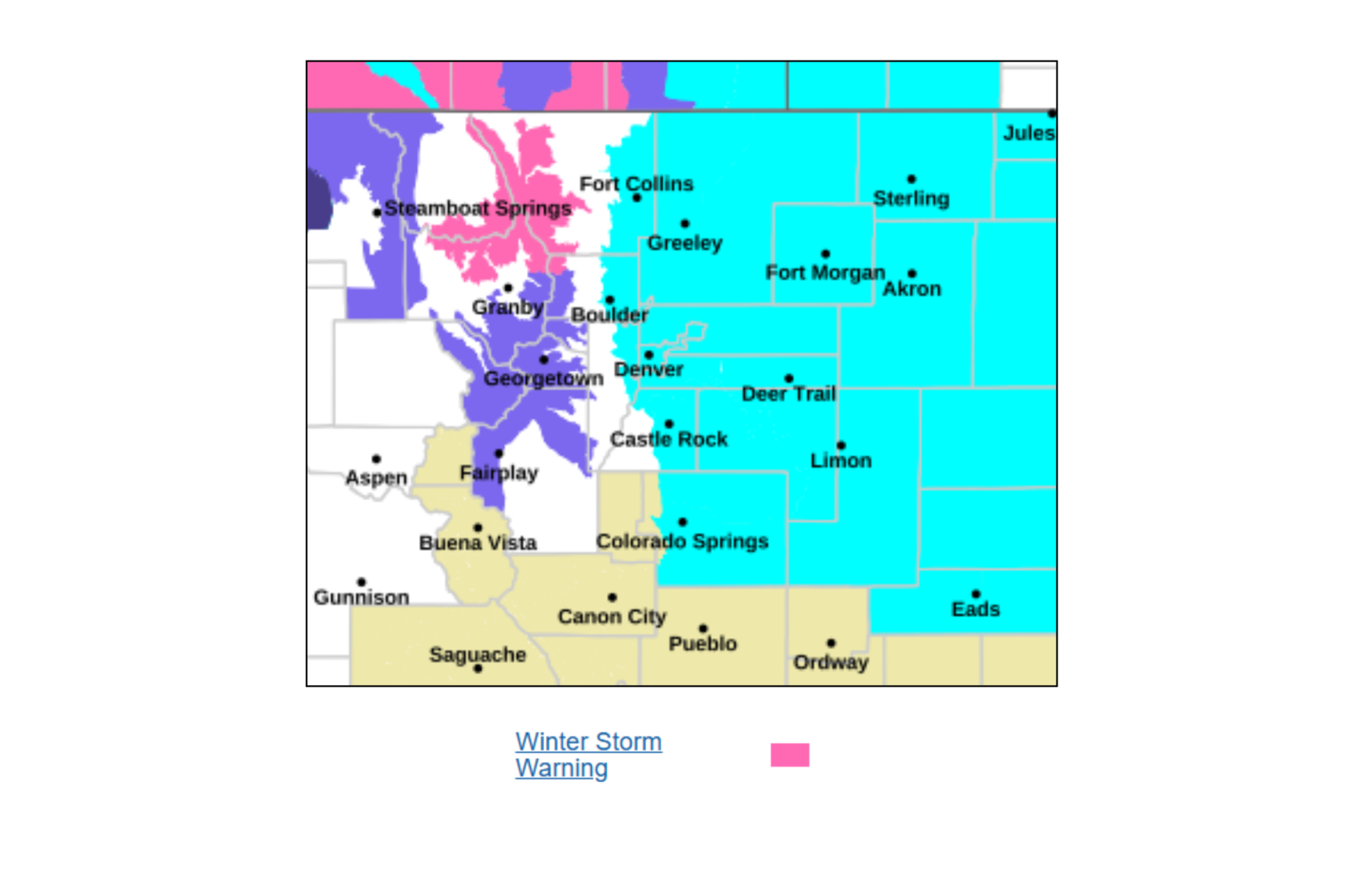 Late-Season Winter Storm Warning for Wyoming and Colorado