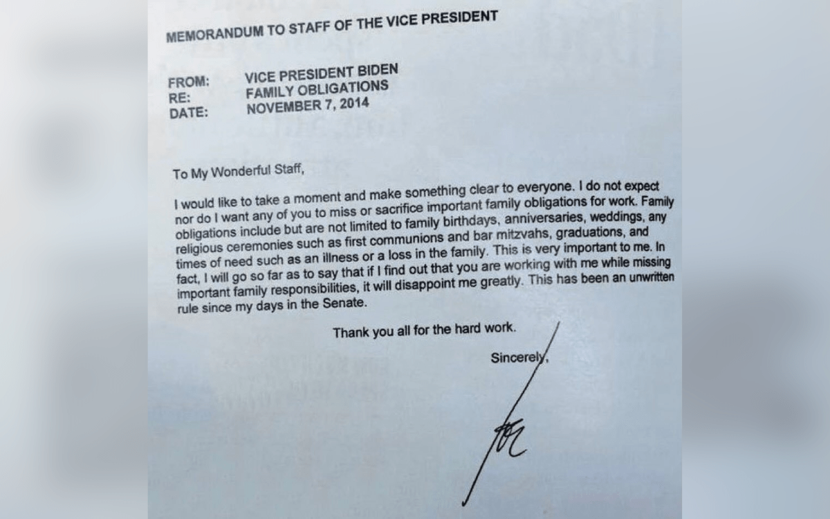 Biden’s Memo on Family vs. Trump’s Wedding Absence
