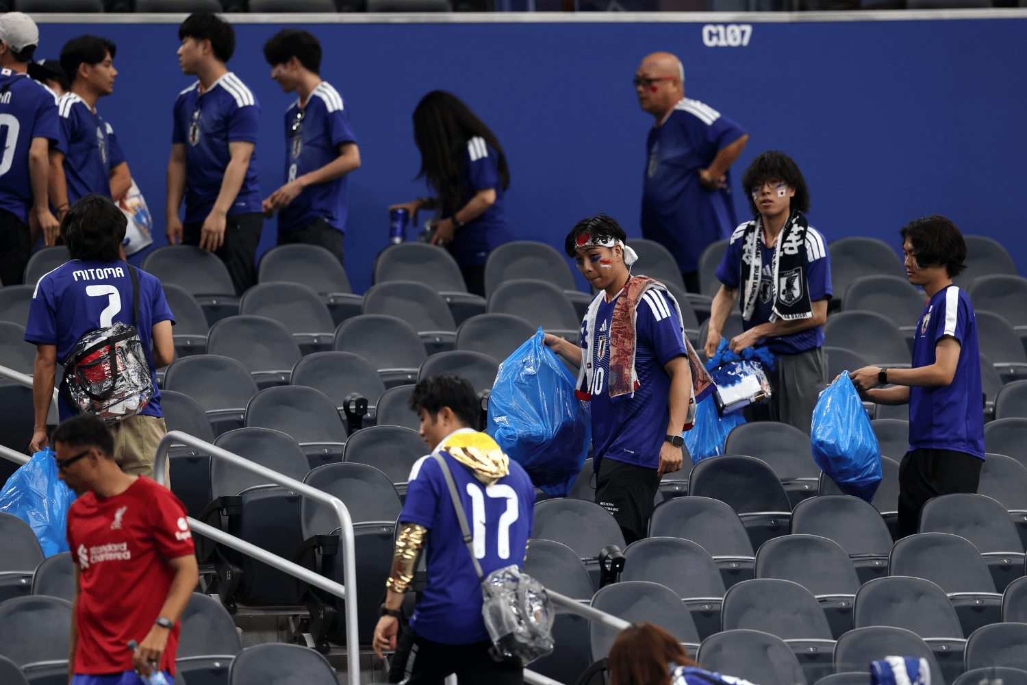 Japanese Fans Clean Up Stadium Post-Match at World Cup