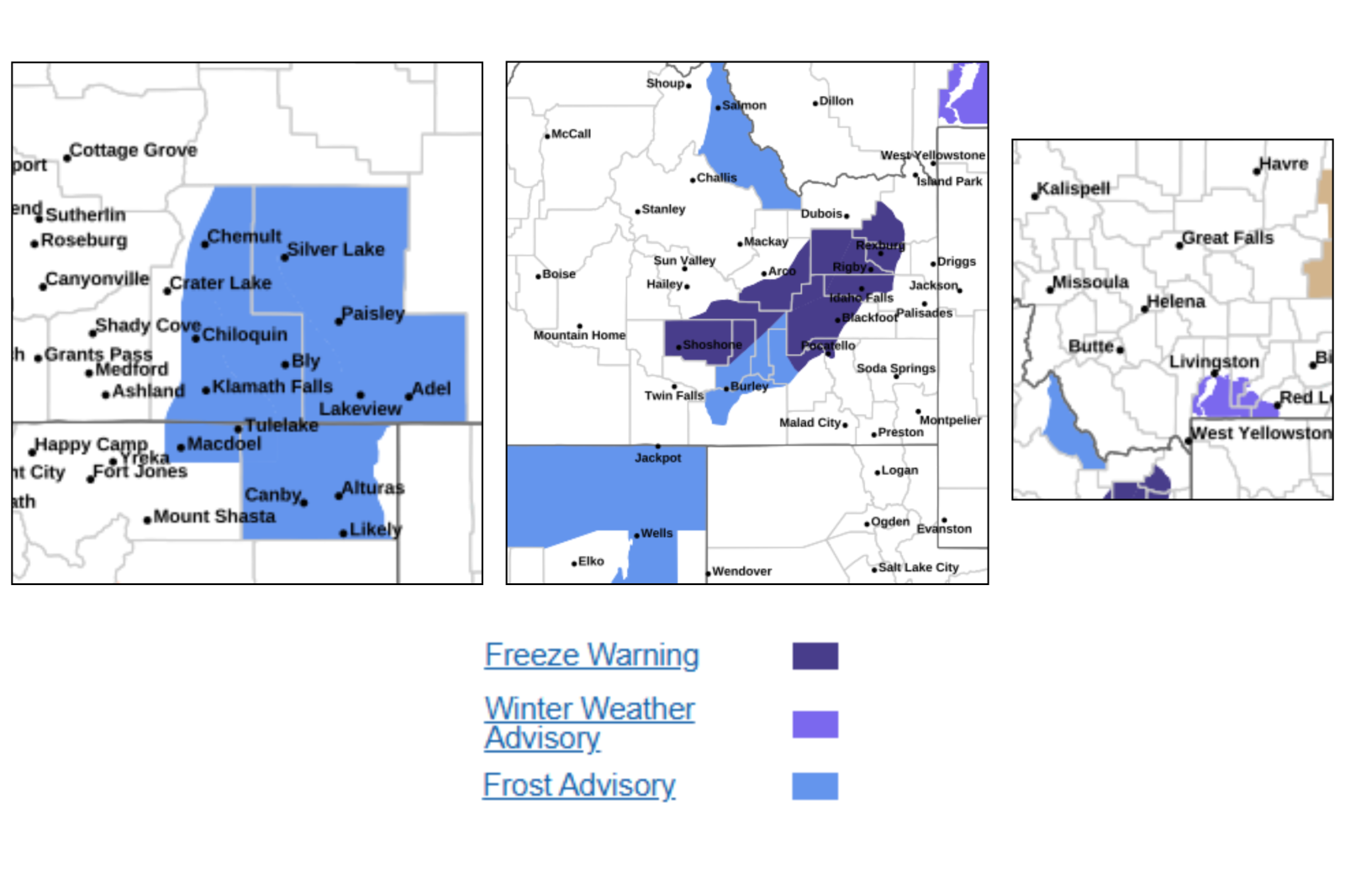 Unusually Cold Weather Brings Snow and Frost to Western U.S.