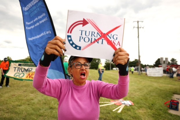 Protesters Oppose Conservative Educators’ Summit in Lincolnshire