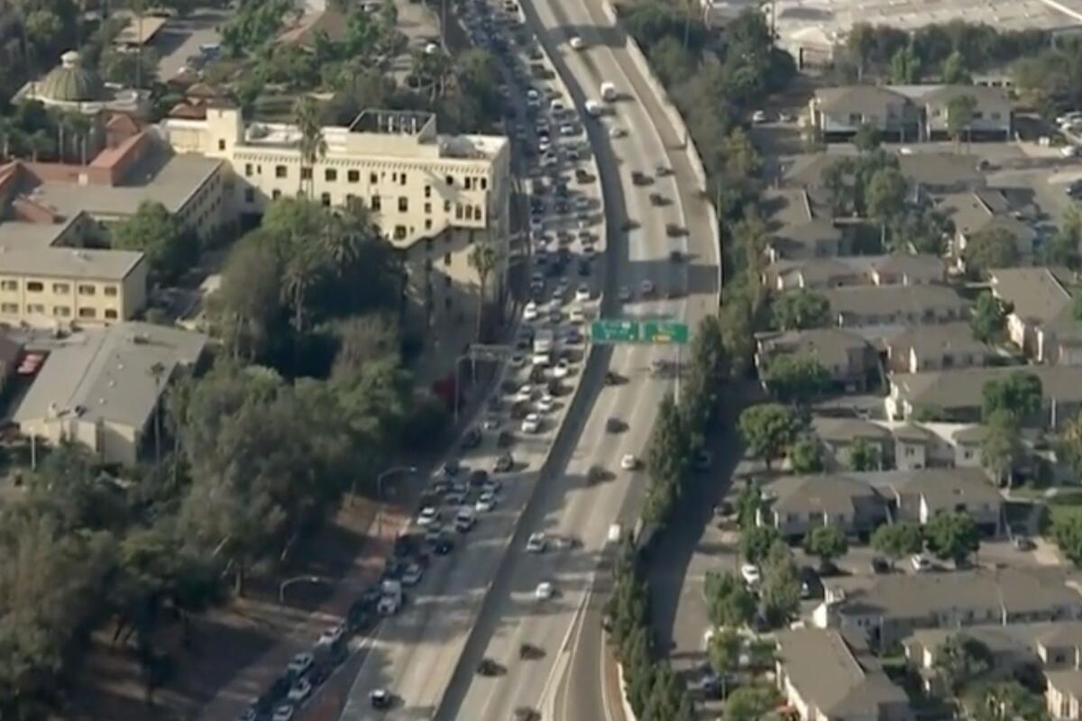 Police Activity Closes 101 Freeway Northbound Lanes Near Downtown Los Angeles