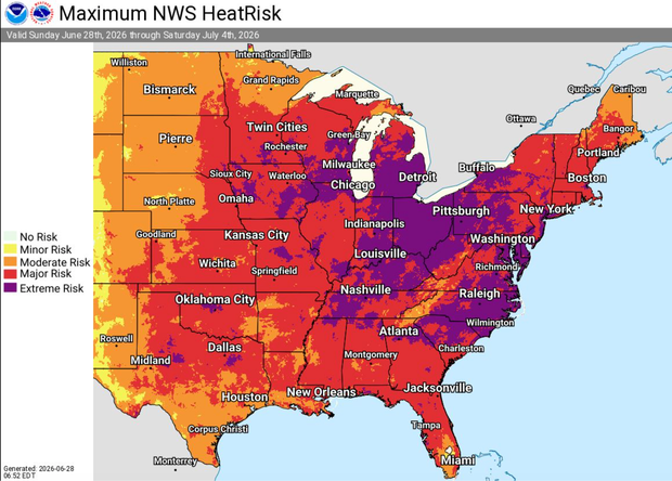 Widespread Heat Wave Envelops United States Amid July Fourth Celebrations