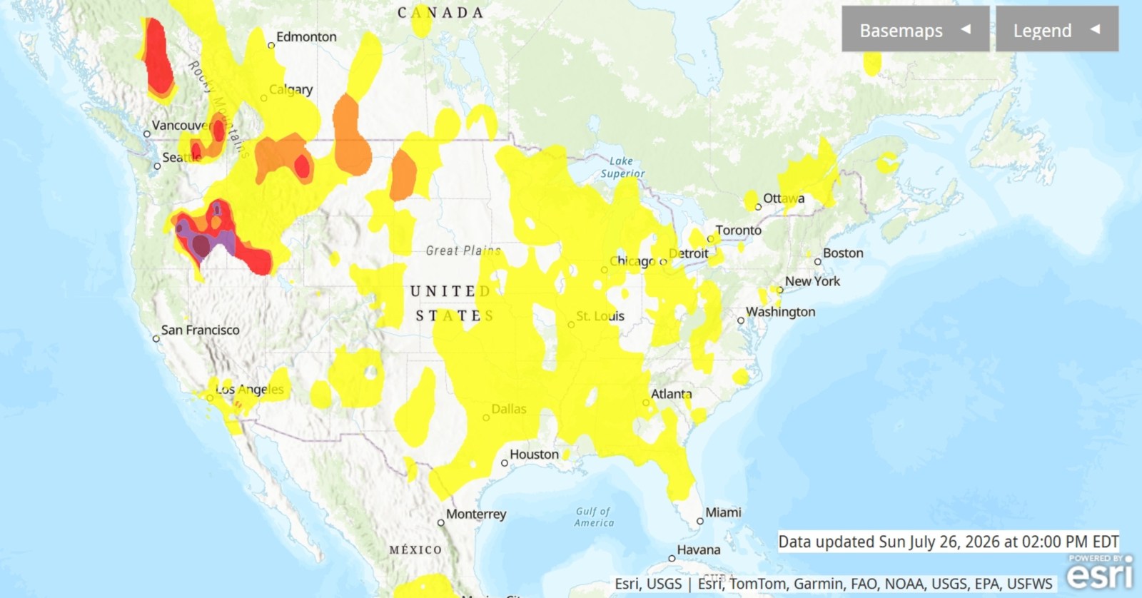 Air Quality Alerts Impact Western U.S. with Widespread Warnings
