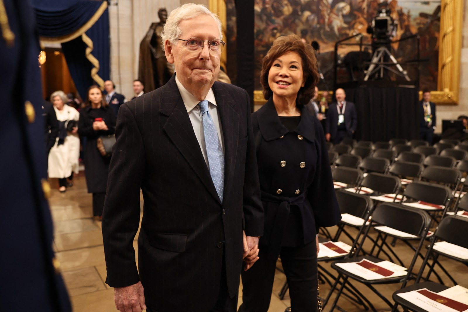 Elaine Chao Returns from China Amid Husband Mitch McConnell’s Hospitalization