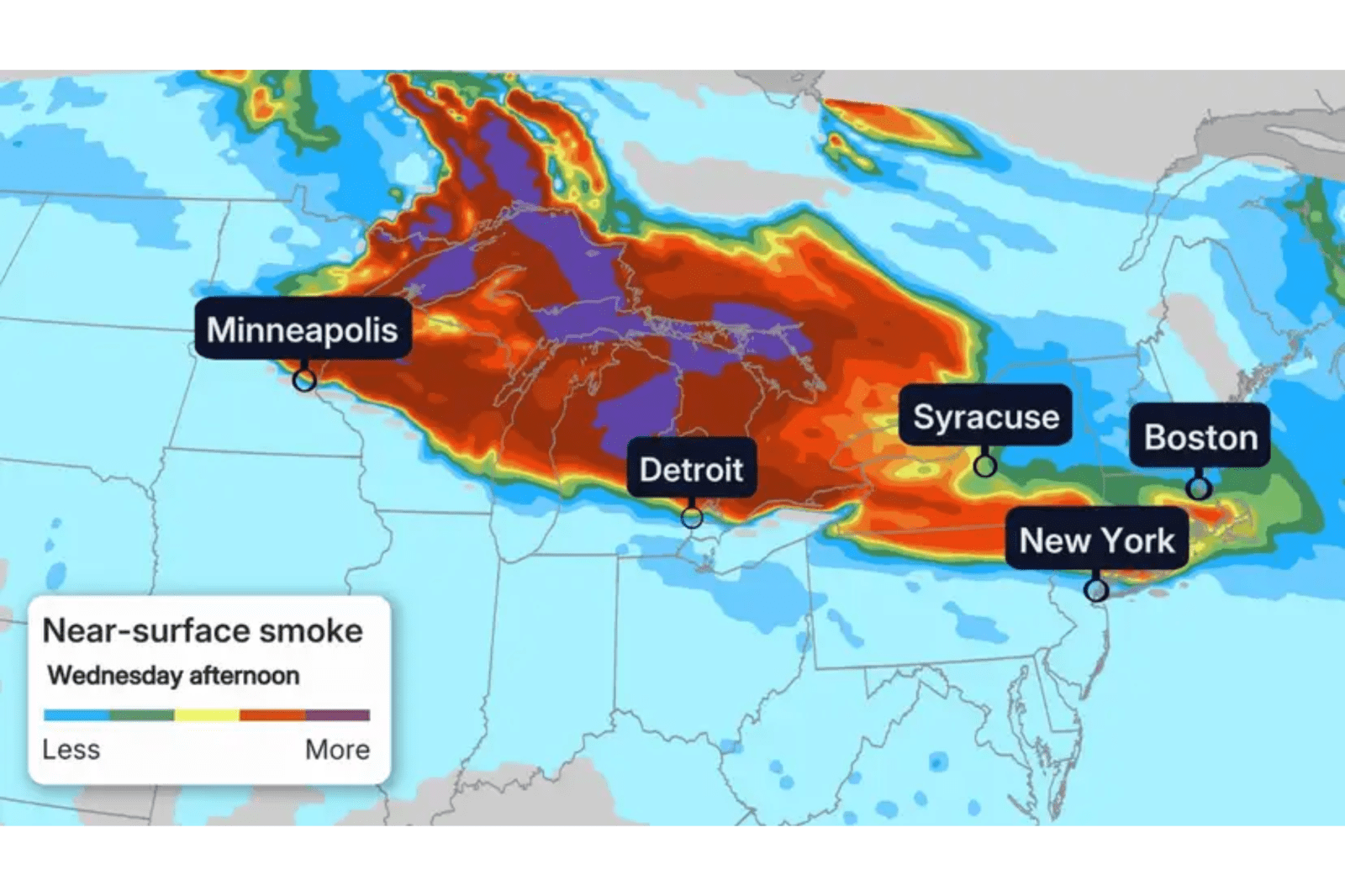 Canadian Wildfires Cause Air Quality Alerts Across U.S.