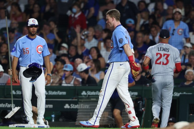 Chicago Cubs Shortstop Dansby Swanson Takes Ball to Face in Loss to Twins