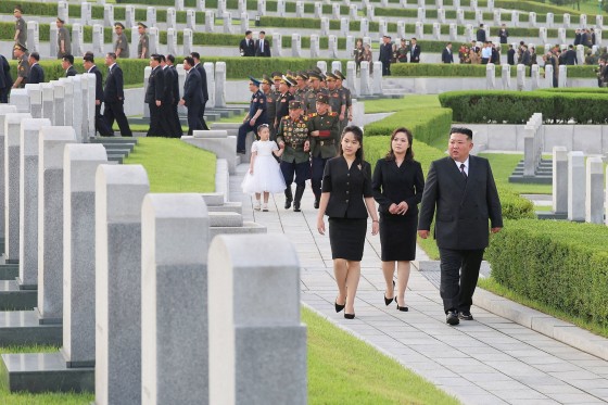 Kim Jong Un’s Daughter Joins Him in War Memorial Visits