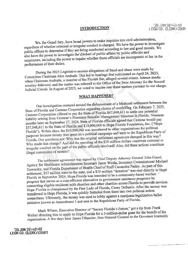 Grand Jury Criticizes DeSantis Administration for Misappropriating Funds