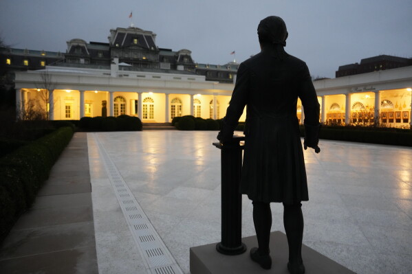 Statues in the White House Rose Garden
