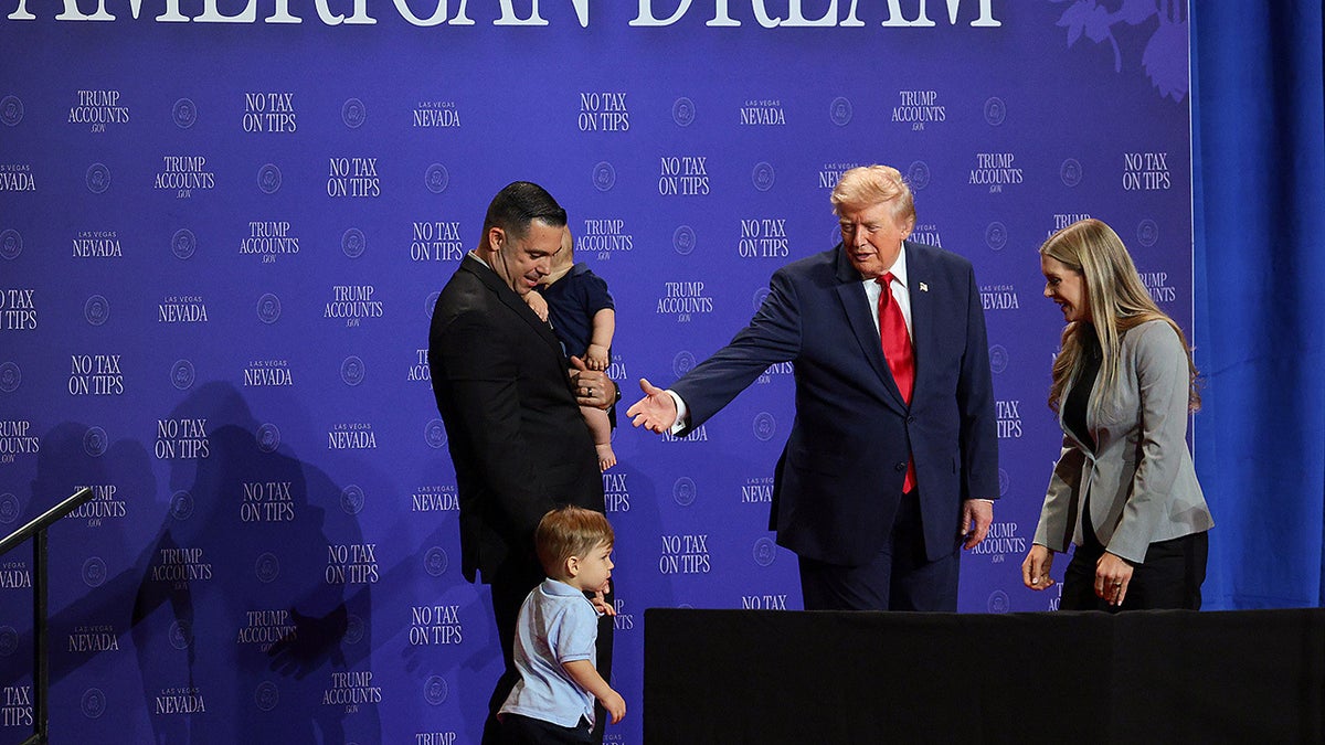 Trump Shares Lighthearted Moments with Toddler at Nevada Event