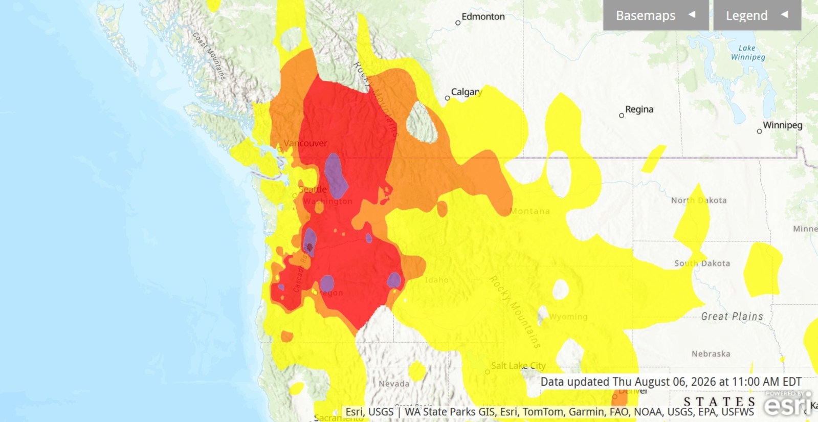 NWS Issues Warning as Spokane Fires Continue to Ravage Region