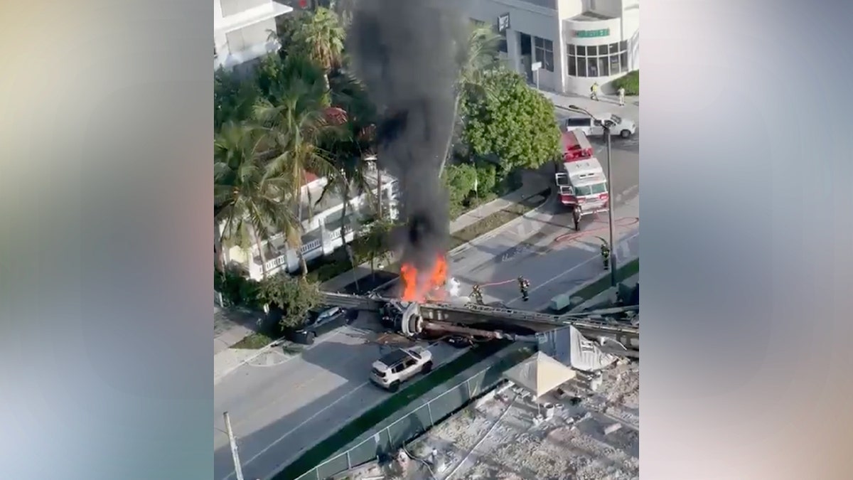 Construction Rig Topples in Miami, Injuring Four