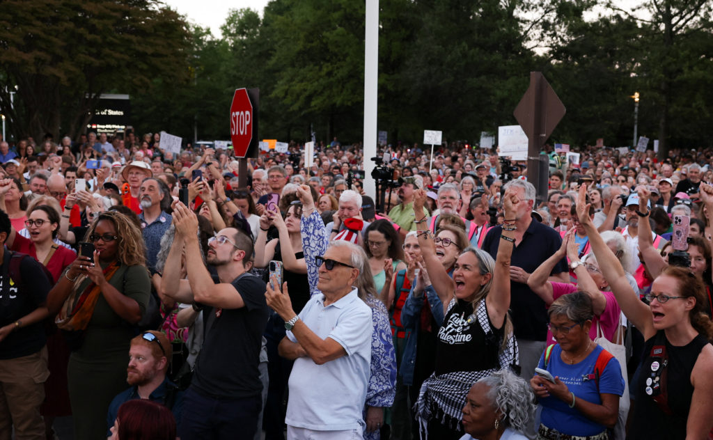 Protesters Gather to Oppose Trump’s Plans for Kennedy Center