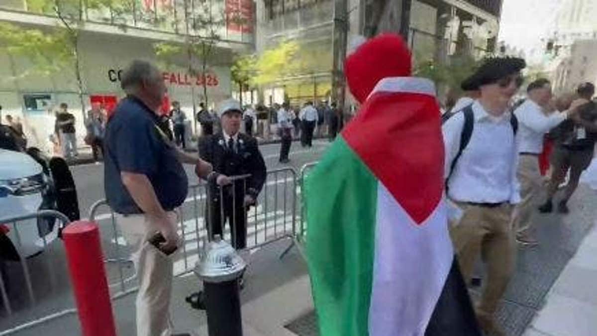 Firefighter Confronts Pro-Palestinian Protester Near 9/11 Memorial