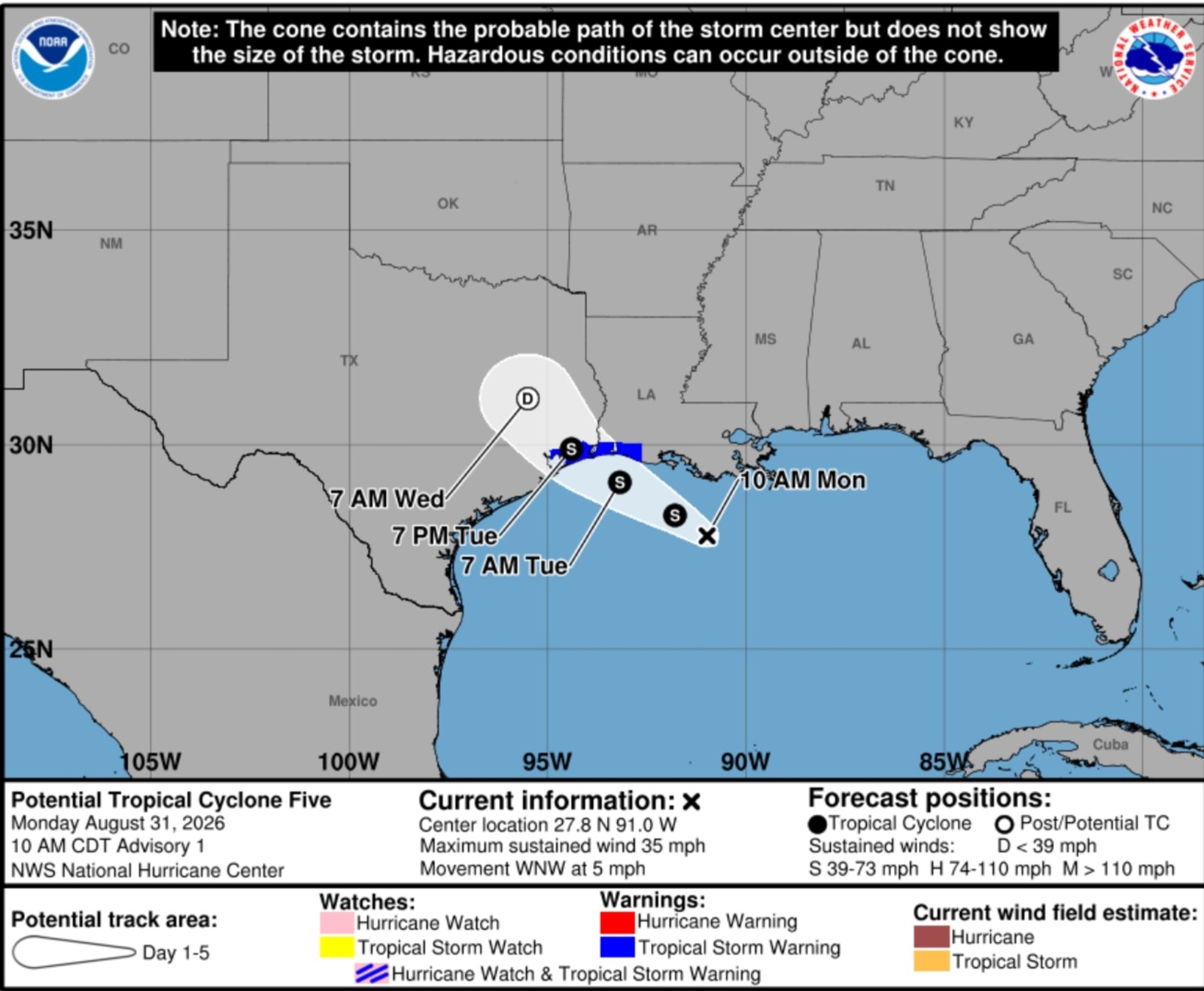 Heavy Rain and Flooding Predicted for Texas and Louisiana’s Gulf Coast