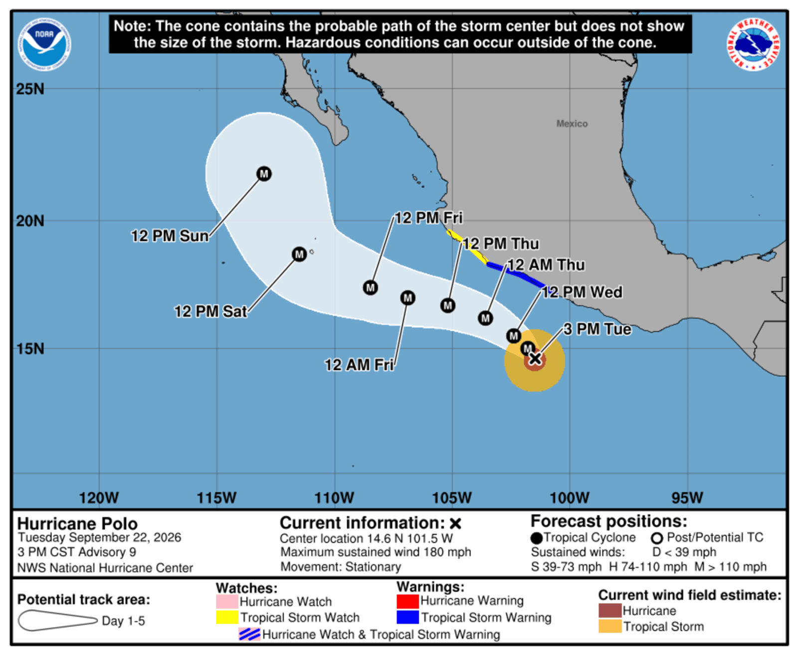 Hurricane Polo Strengthens in Eastern Pacific