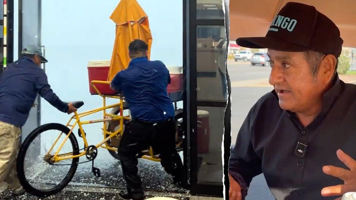 Arizona Bank Employees Aid Food Vendor During Storm