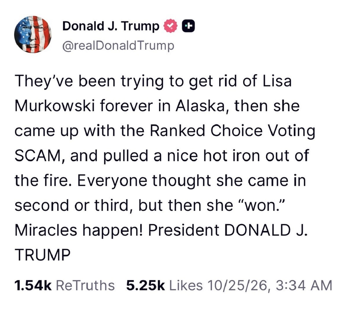 Trump Criticizes Murkowski Amid Alaska Senate Race