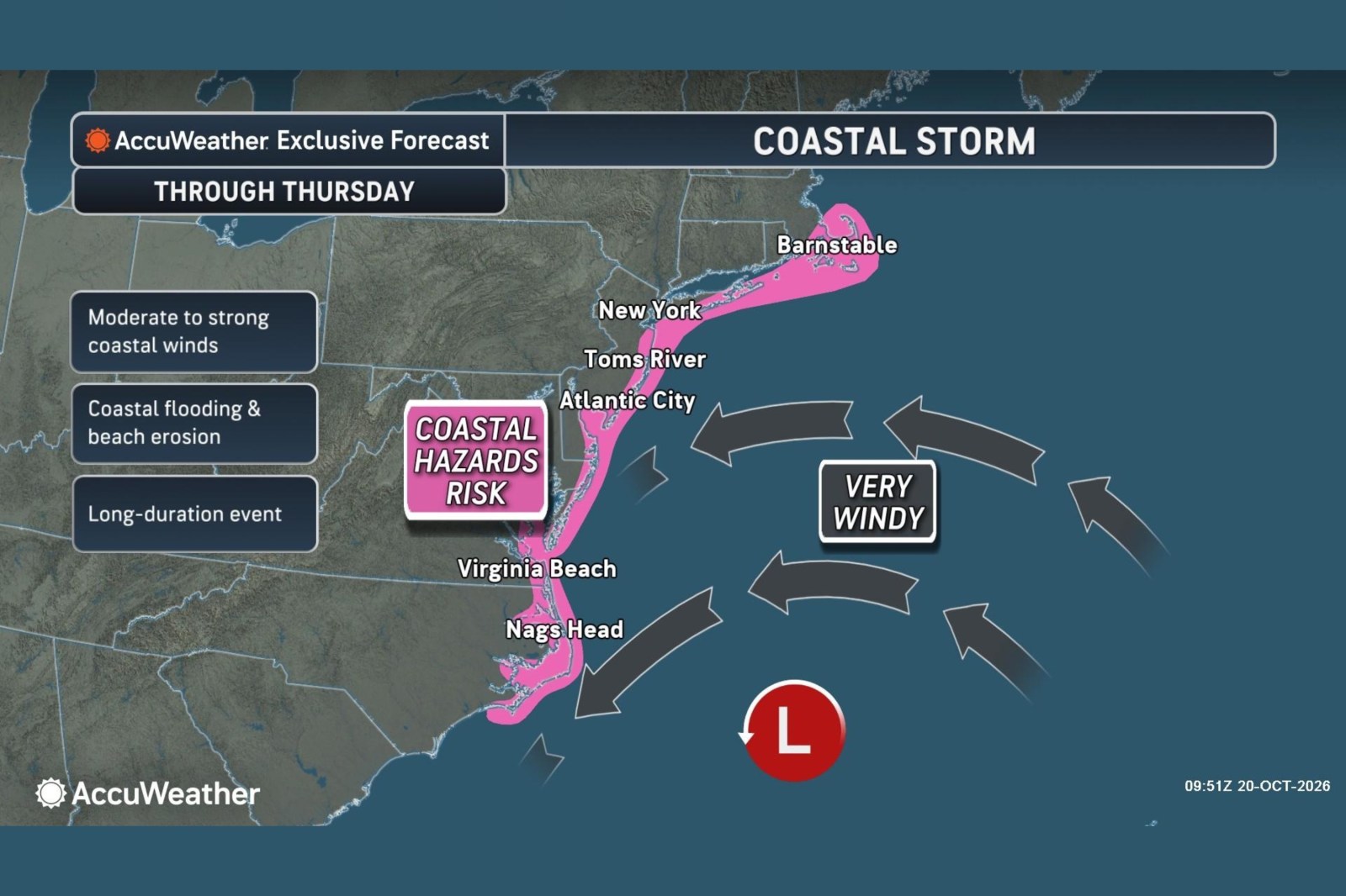 Nor’easter Threatens East Coast with Strong Winds and Coastal Flooding